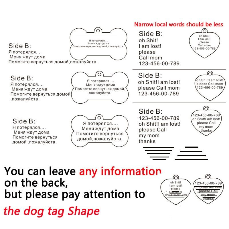 Stainless Steel Personalised Pet ID Tag