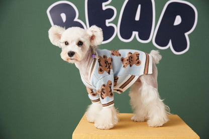 V-neck Striped Dog Sweater