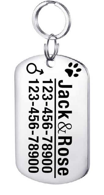 Stainless Steel Personalised Pet ID Tag