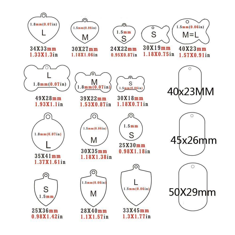 Stainless Steel Personalised Pet ID Tag