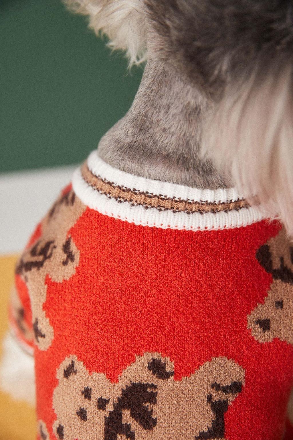 V-neck Striped Dog Sweater