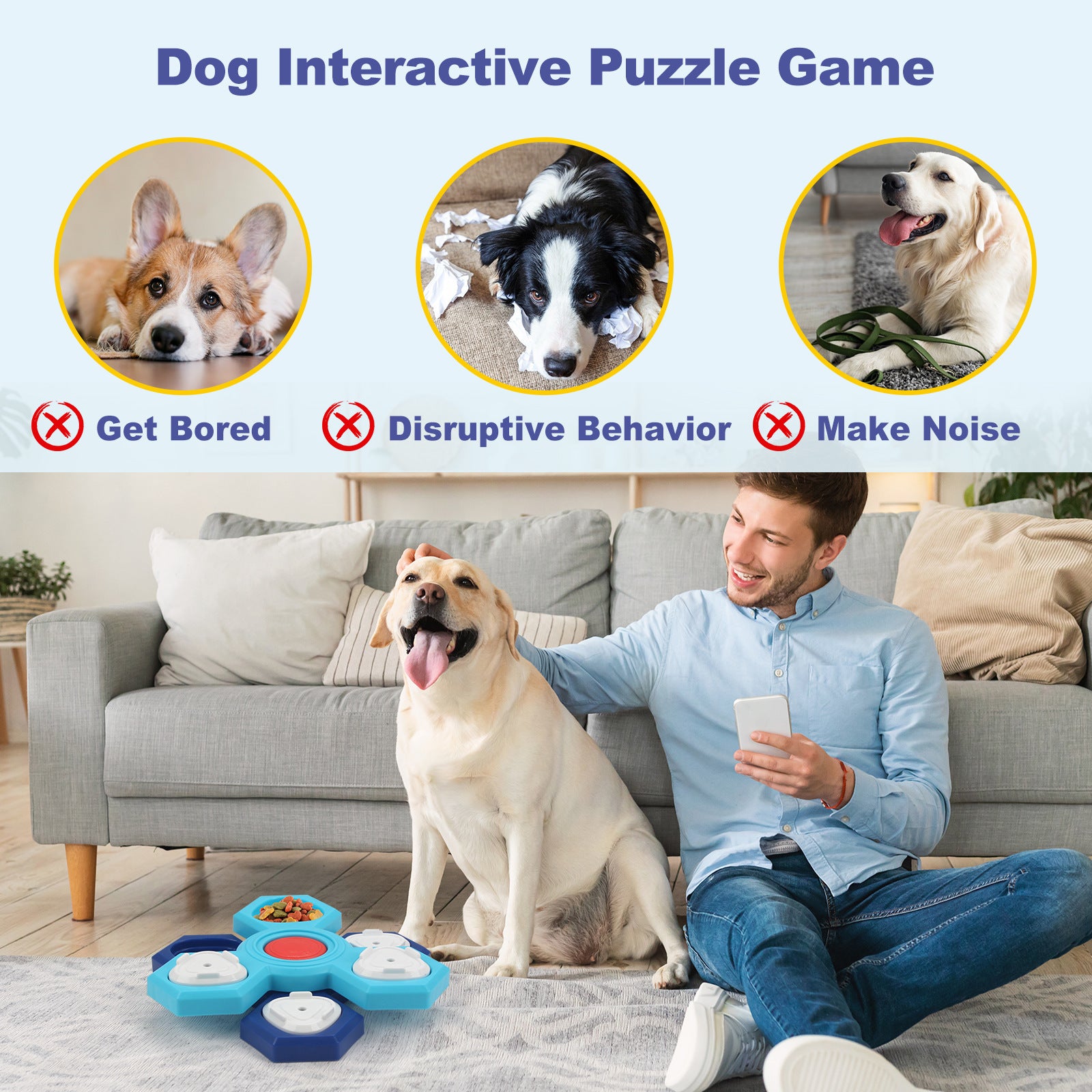 4 Layers Slow Feeder Puzzle Dog
