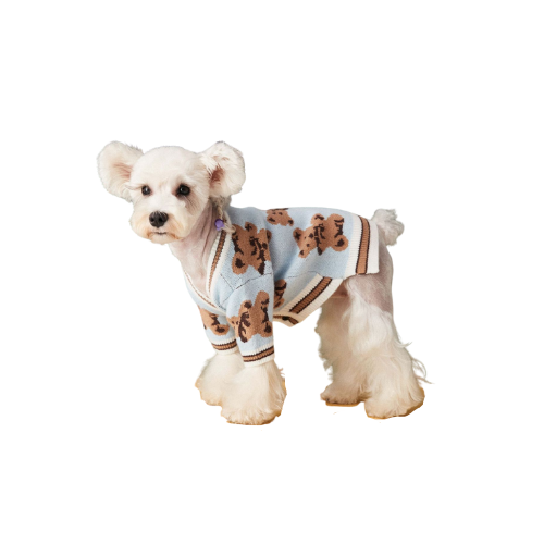 V-neck Striped Dog Sweater