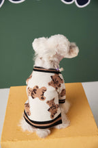 V-neck Striped Dog Sweater