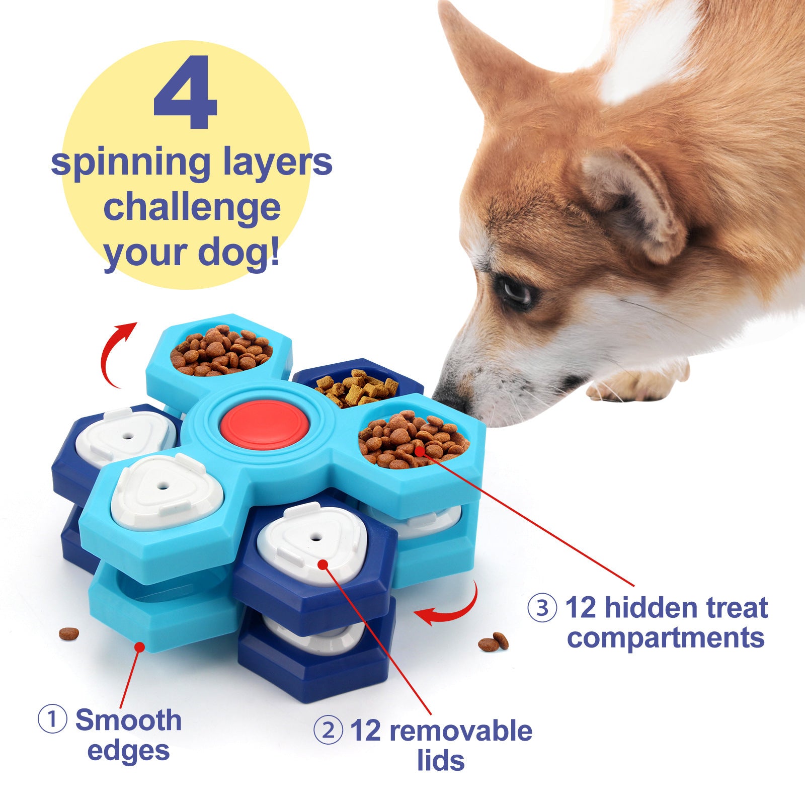 4 Layers Slow Feeder Puzzle Dog