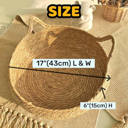 Handmade Woven Cat Bed Cushion